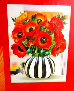 Paeone Pop-up Paper Flower Bouquet French Poppies 12 Inches Tall Keepsake Gift